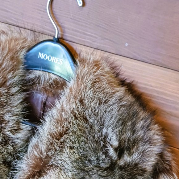 VINTAGE 1960s fur & leather lined coat & matching hat SZ S - M - Picture 11 of 15